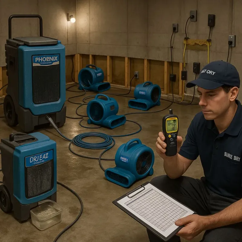 Structural Drying and Dehumidification process in Johnston, RI
